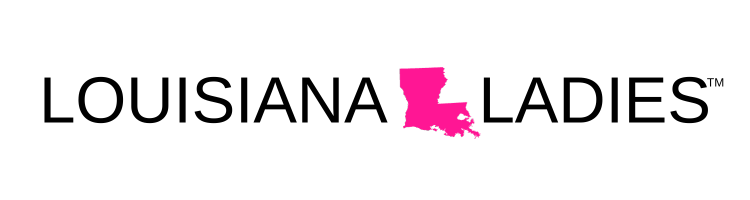 This image includes the words Louisiana Ladies and a the shape of Louisiana in pink