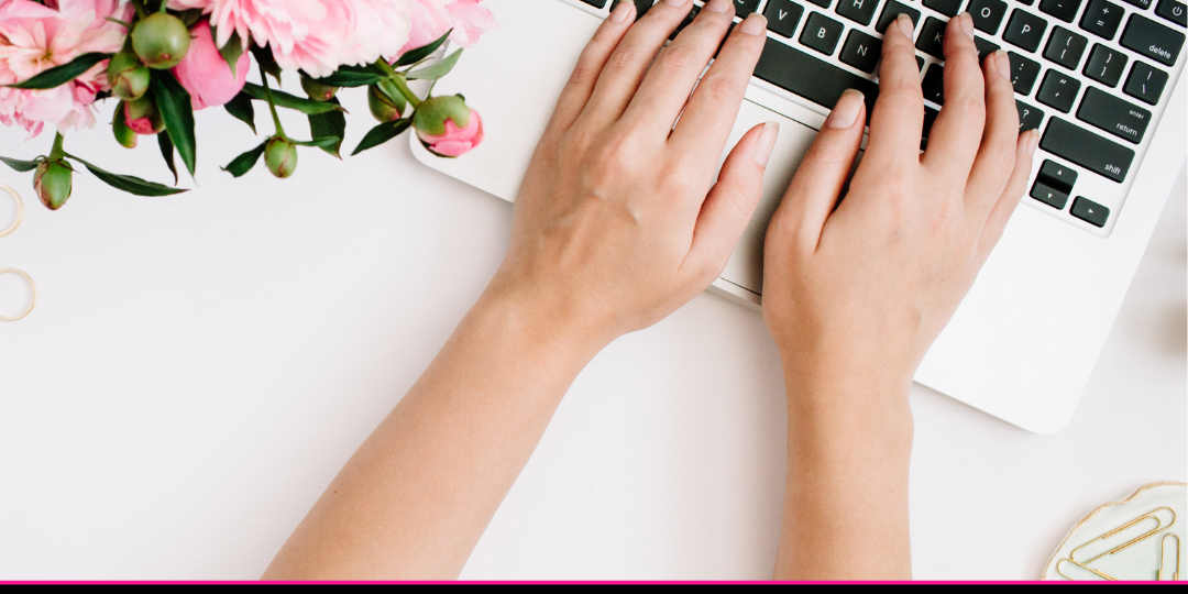 a woman typing on a computer and a banner reading Louisiana Business Resources